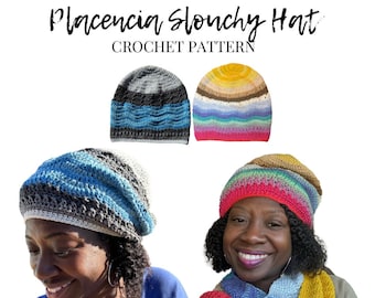 Placencia Slouchy Hat Wzór Szydełkowy, Cyfrowe POBIERANIE