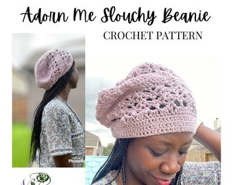 Wzór na czapkę szydełkową Adorn Me Slouchy Beanie