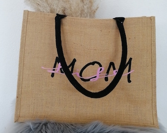 Bolso de mano de yute para mujer, bolso tote