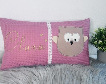 Almohada con nombre para niños búho