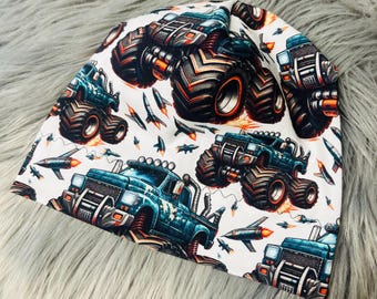 Gorro infantil Monster Truck, gorro de jersey de una sola capa