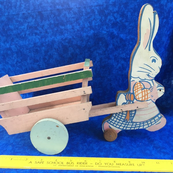 Antique Bunny Pulling a Cart
