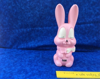 Vintage Pink Bunny Rabbit Bank