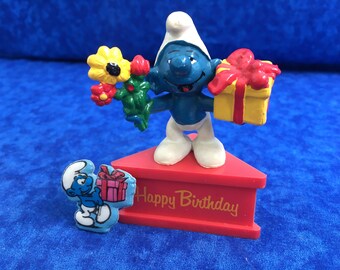 Happy Birthday Smurf Etsy France