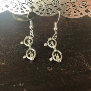Eye glasses earrings - 925 silver earring hook
