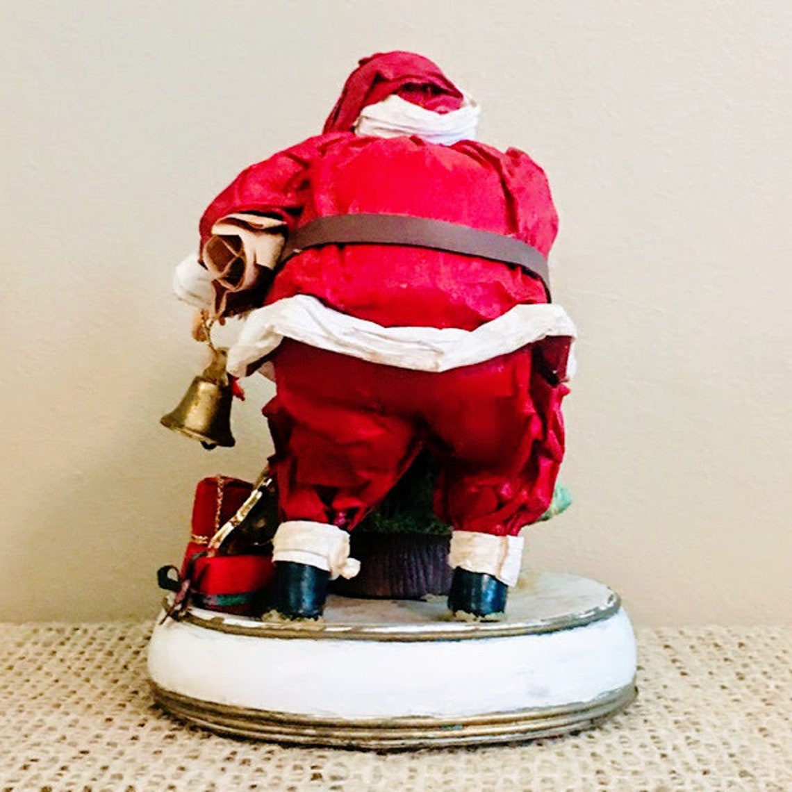 Paper Mache Santa Claus Figurine Christmas Decor Holiday Etsy