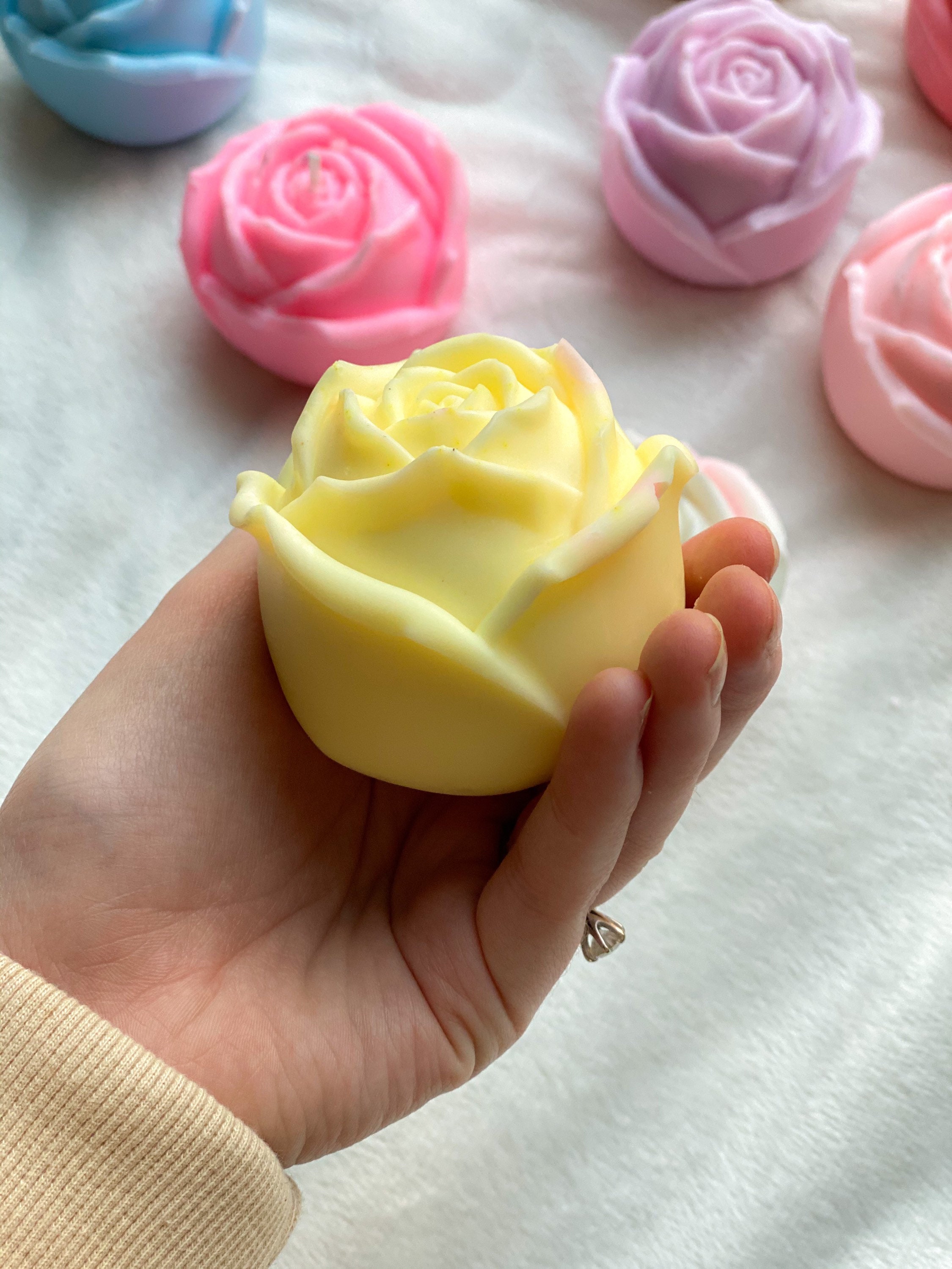 Rose Candles Novelty Candles Flower Candles Spring Decor Etsy