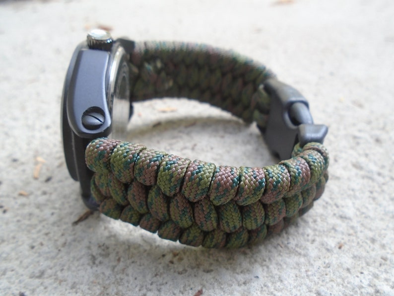 Paracord 550 Watchband With Adjustable Shackle and Clip Solid Etsy