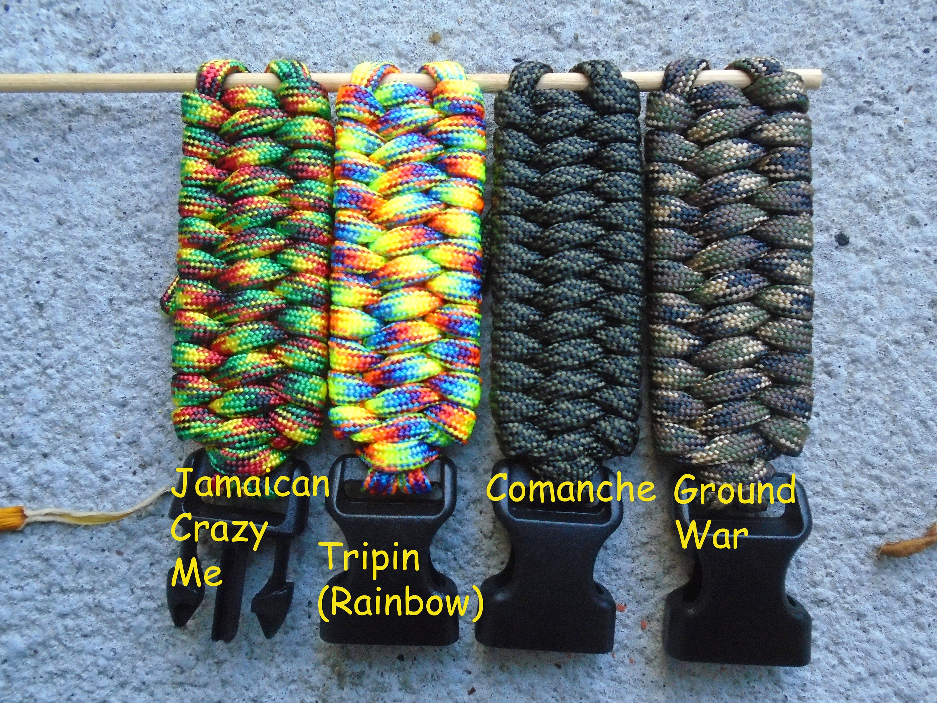 Paracord 550 Watchband With Adjustable Shackle and Clip Solid Camo Colors Etsy
