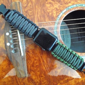 Cinturino di ricambio regolabile Paracord 550 per Apple Watch I-VII (da 38 mm a 49 mm) con cinturino staccabile