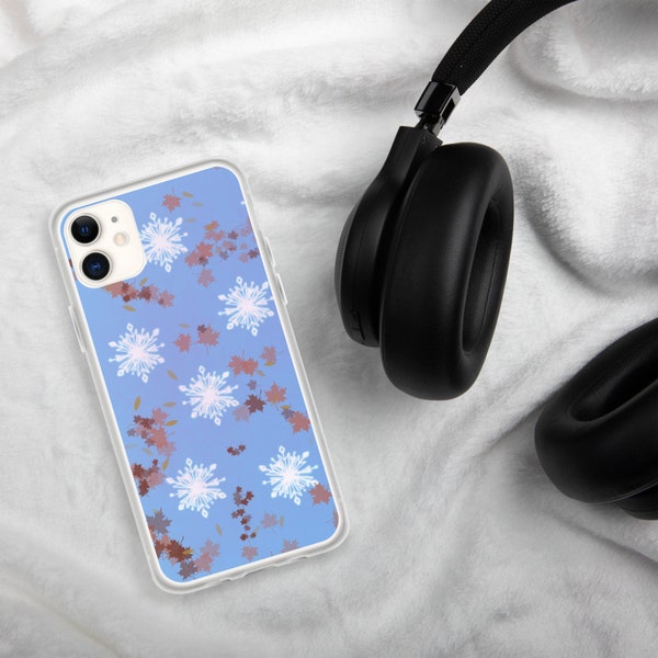 Frozen 2 iPhone Case, Snowflake and leaves phone case