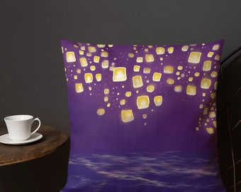 Tangled Rapunzel Purple throw pillow for home