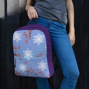 Frozen 2 backpack, Frozen snowflake purple bag