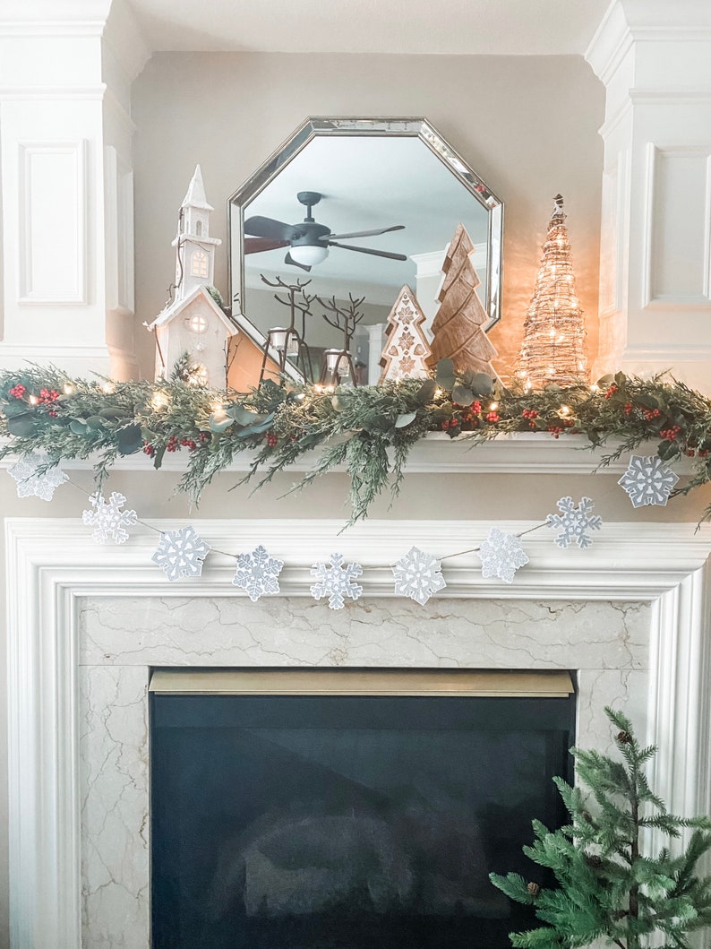 Snowflake Banner Winter Garland Winter Banner Snowflake Garland