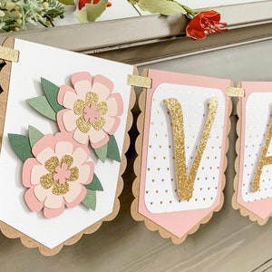 Custom Name Banner, Baby Shower Banner, Baby Name Banner, Floral Banner, Baby Shower Decor