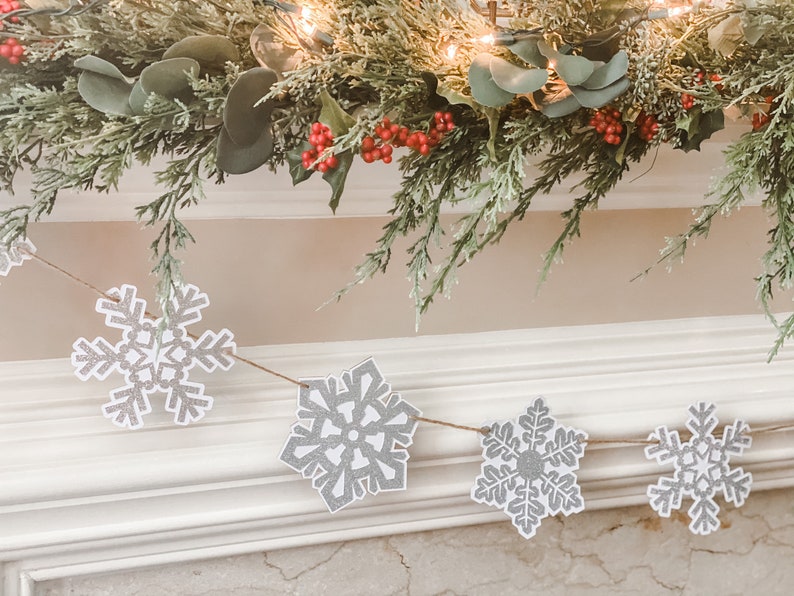 Snowflake Banner Winter Garland Winter Banner Snowflake Garland