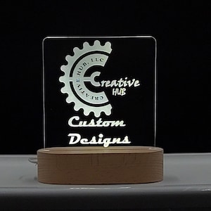 Business Logo Desk Light - Business Advertising - Personalize Light - Logo Advertising - LED Display - Acrylic Light - Custom Made Product