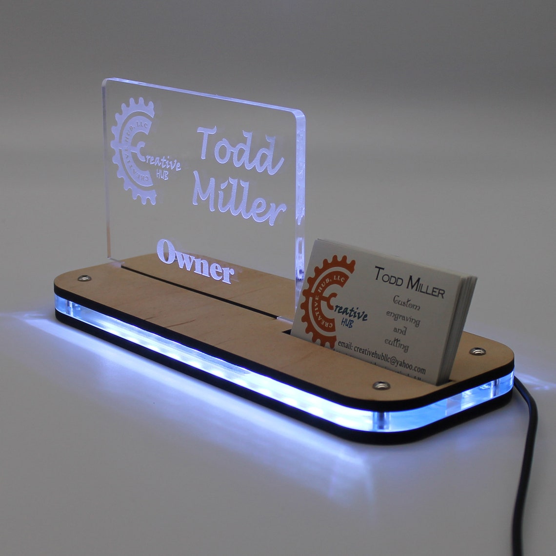 Business Card Display Business Card Holder Desk Light Etsy India