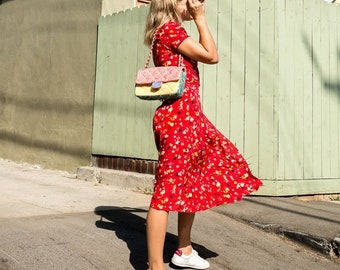 red flower sundress