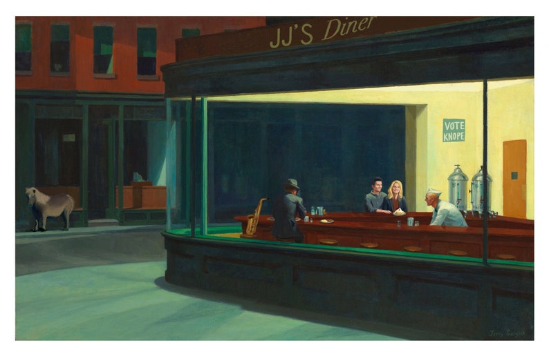 Parks and Rec Nighthawks Art Print image 1