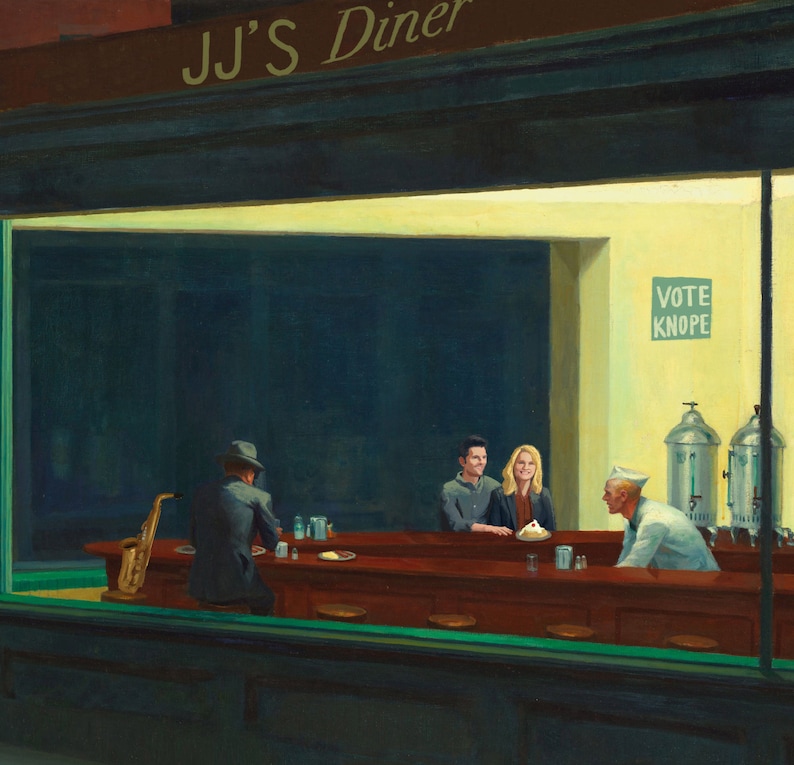 Parks and Rec Nighthawks Art Print image 4