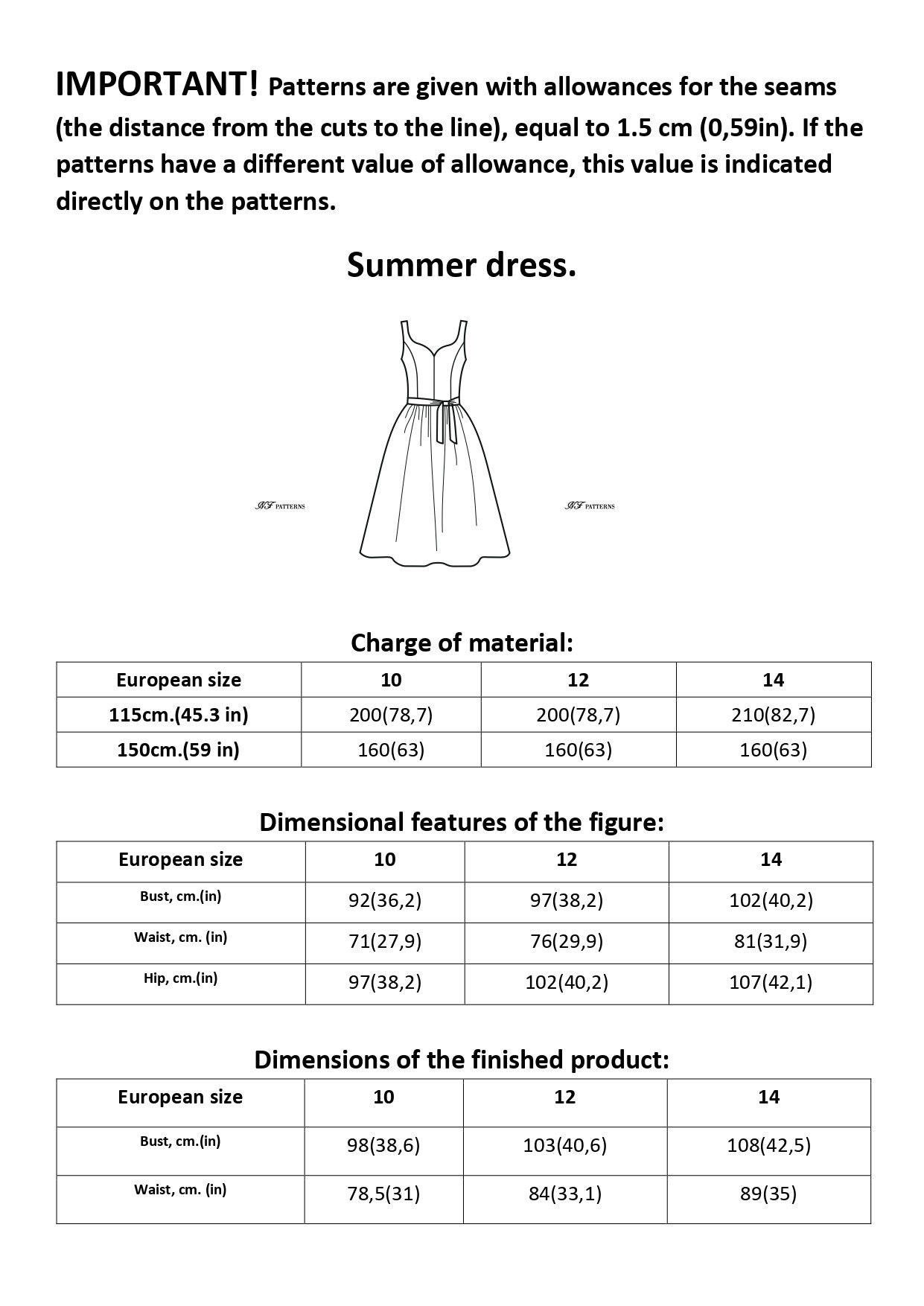 Summer dress patternsSizes 104012421444pdf sewing Etsy