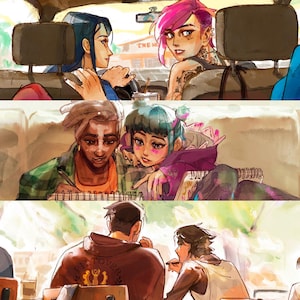 Arcane moderne AU-prints (Jayvik, Timebomb, Caitvi)