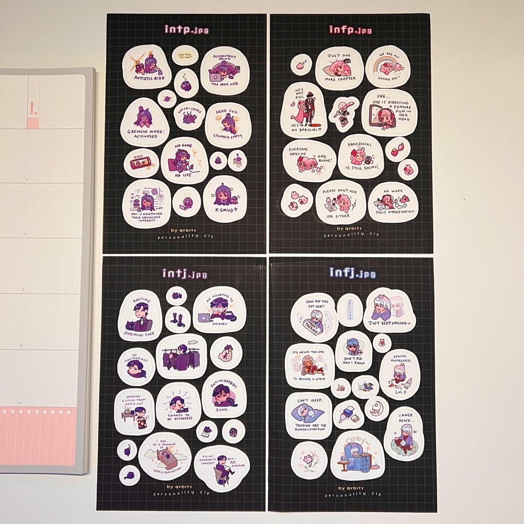MBTI Personality Type Sticker Sheet (intj, Infp, Intp, Infj) - Etsy