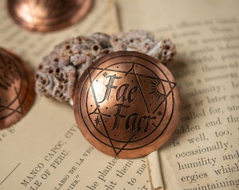 Fae/Faer Copper Shield Pronoun Pin - LGBTQIA+ - Pronouns - Gender - Identity - Fairy - Fae - Nonbinary - Nonconformist - Queer - Rainbow