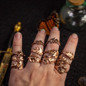 Real Poison Hemlock Ring, Copper Electroformed