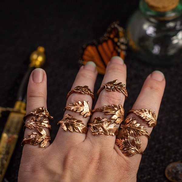 Real Poison Hemlock Ring, Copper Electroformed