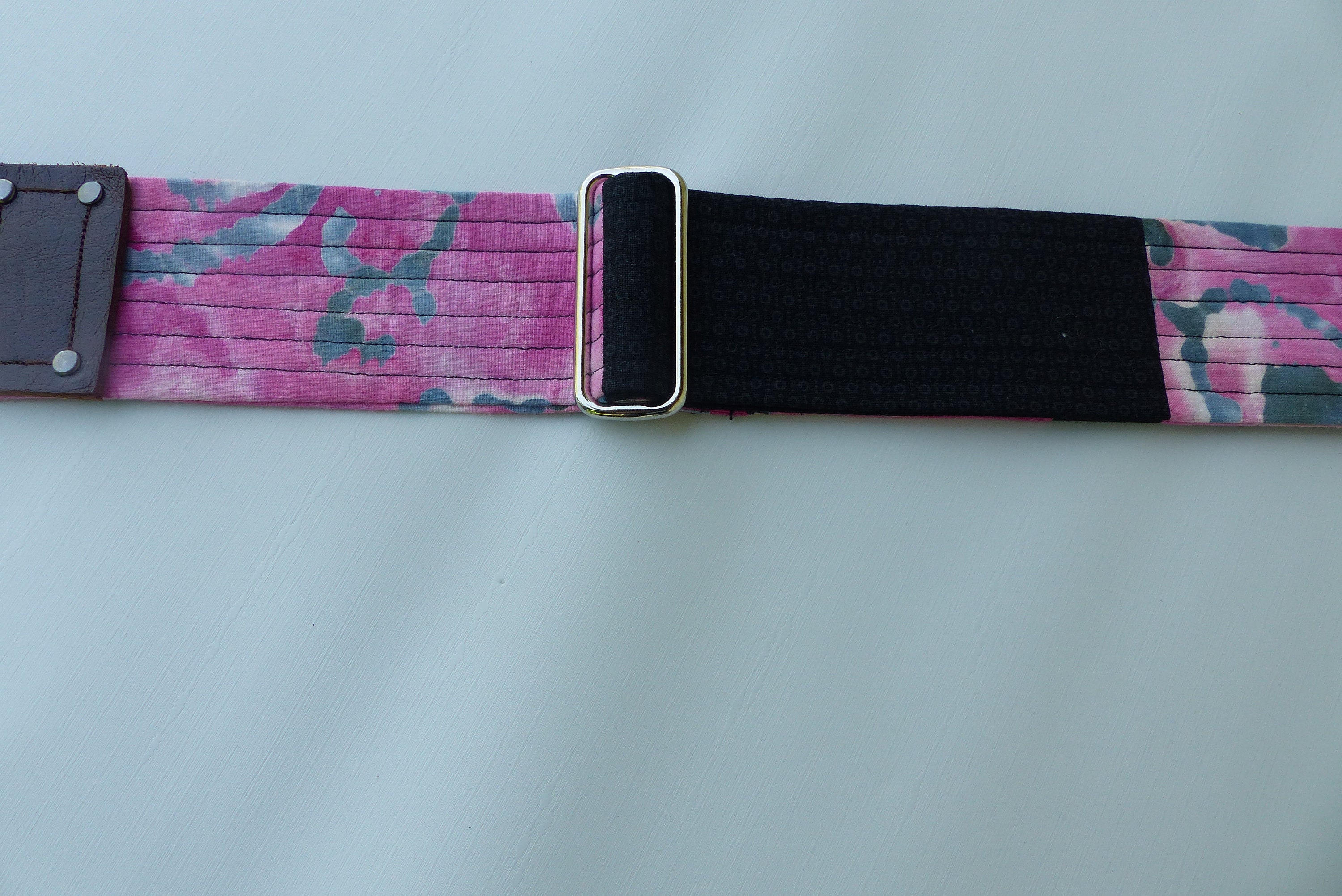 Black and Pink Fabric Handmade Guitar Strap - Etsy New Zealand