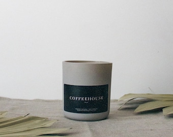 Coffeehouse Soy Candle | Ceramic Vessel | Hand-Poured Vegan Candles | Gift Ideas