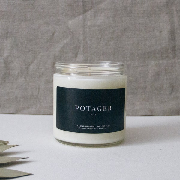 Potager Soy Candle | Fresh Garden Scent | Hand Poured in Michigan | Natural Soy Candle