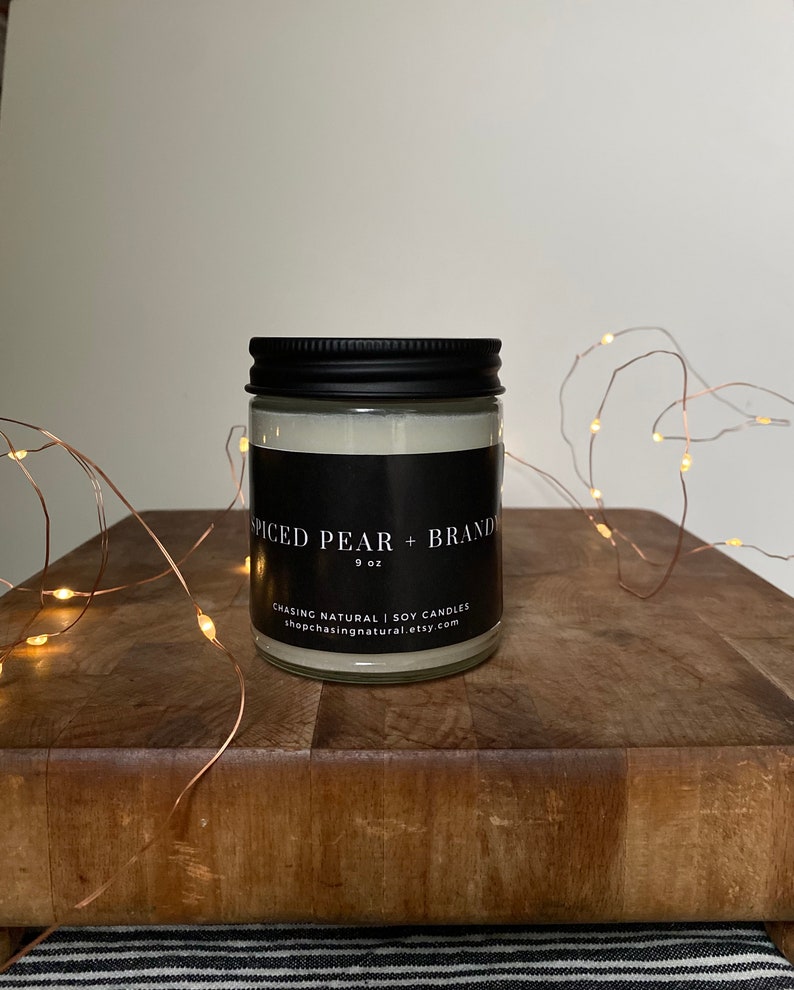 Spiced Pear Brandy Winter Collection Hand-Poured Soy Candle Natural Soy Candle image 1