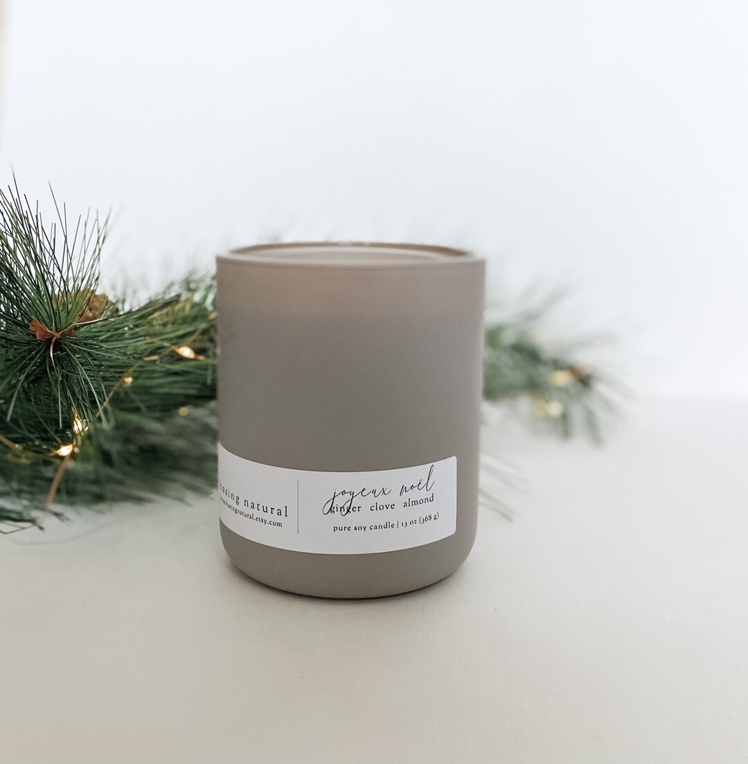 Joyeux Noël Ceramic Candle Hand Poured Candle Natural Etsy