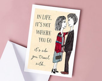 About Time Film Inspired Birthday/Anniversary Card, Birthday Card for partner, Cute Heartfelt Travelling Card, Card for her, Cards for him