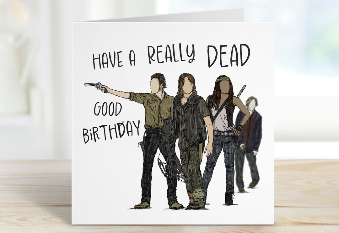 The Walking Dead Birthday Card Walking Dead Daryl Rick - Etsy