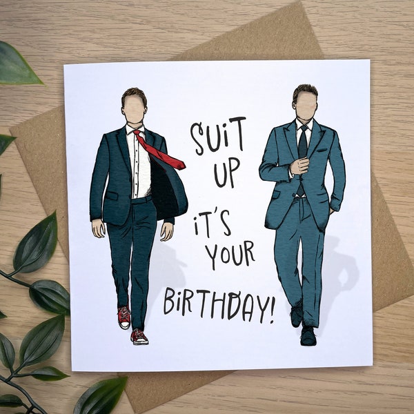 Suits TV Series Birthday Card, Suit Up it's your Birthday, Cards for him, TV Series Suits Card, Harvey and Mike Birthday Card, Suits Harvey