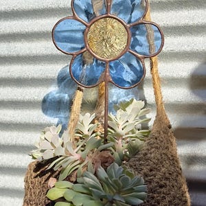 Stained Glass Flower Garden Stake