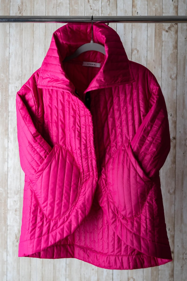 Hot Pink Puffer Jacket Pink Coat Women's Puffer Jacket Etsy UK