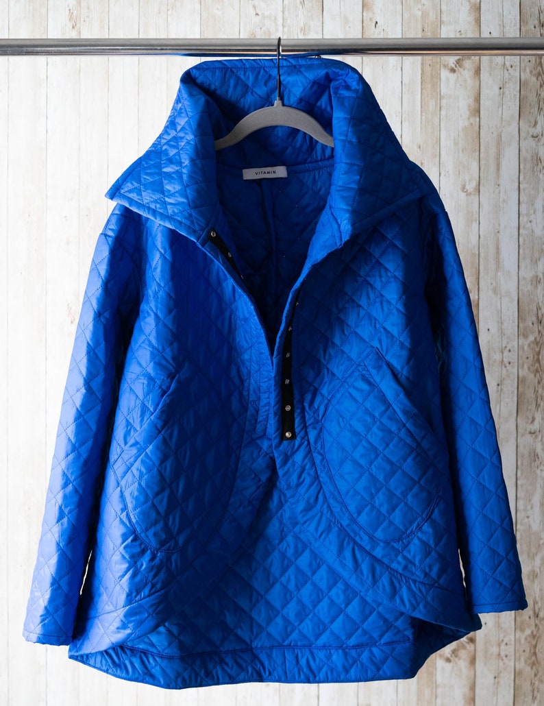 Royal Blue Puffer Jacket, Blue Coat, Women's Puffer Jacket, Outerwear, Fall Winter Jacket, Blue