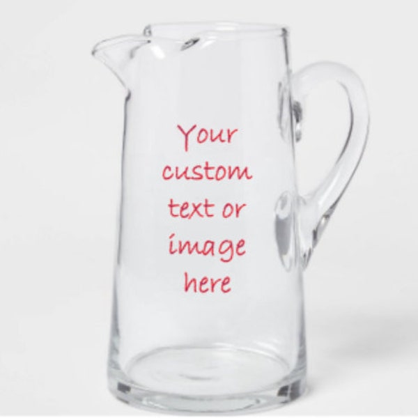 Personalized Etched Glass Pitcher; Water Pitcher; Custom Pitcher; Glass Water Pitcher;