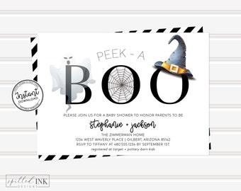 Halloween Baby Shower Invitation Printable or Printed with | Etsy