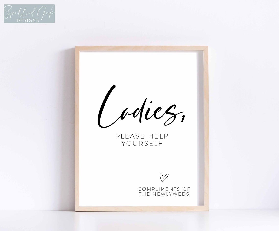 Ladies Please Help Yourself Sign Printable Modern Bathroom - Etsy