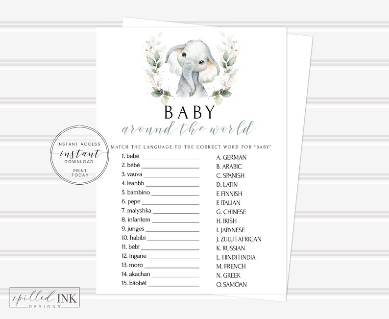 Baby Shower Games Bundle Set Instant Download Baby Shower Etsy