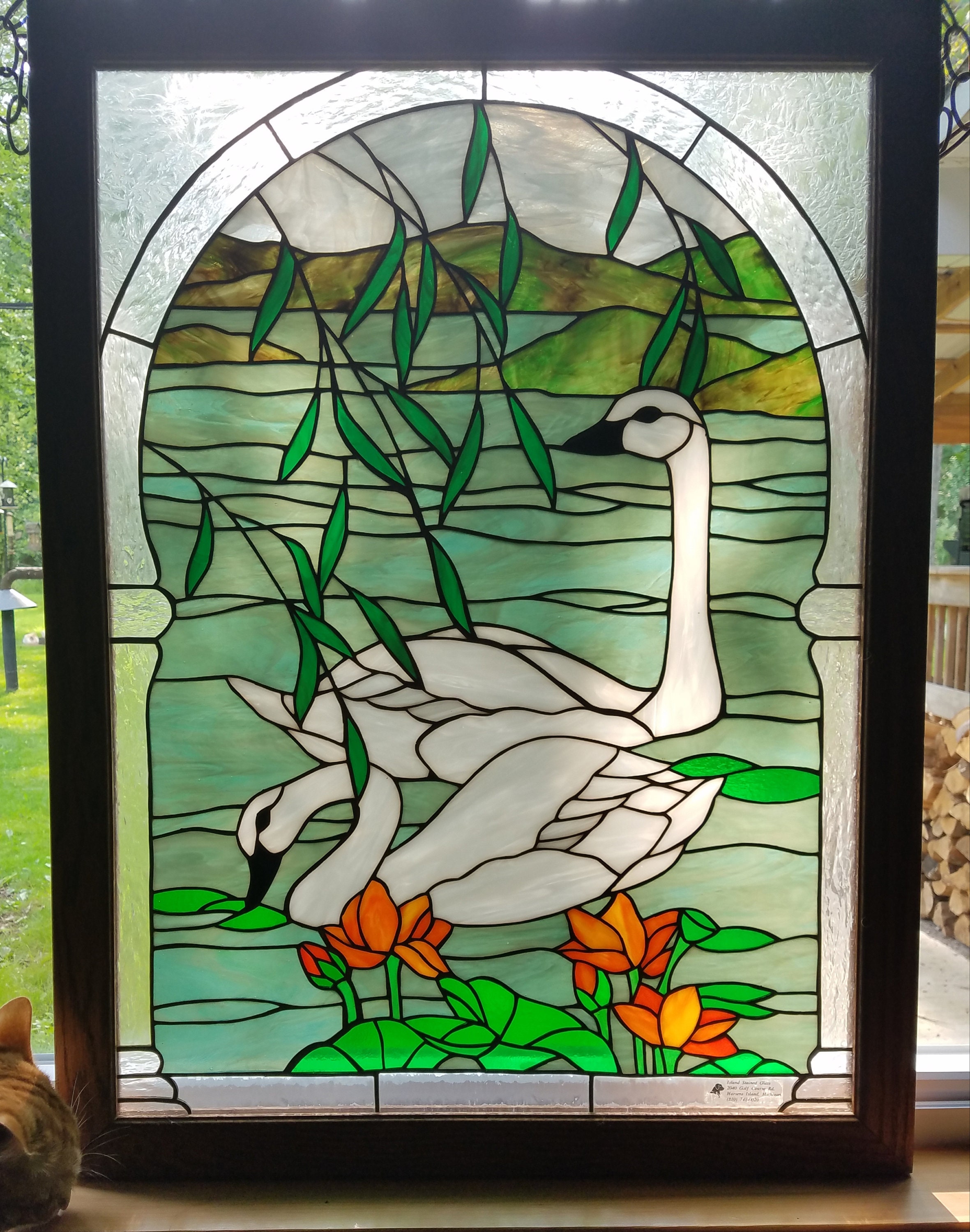 Stained Glass Swans Etsy