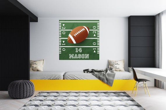 Autocollant Mural Football Personnalisable - Décal Kid's Room - Art Mural Sportif - Vinyl Amovible