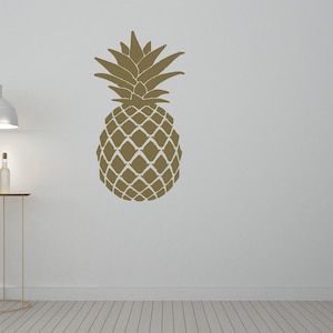 Pineapple Gold  Wall Art Decor Removable Sticker for Kitchen - Tropical Series Wall Decal(MT156)