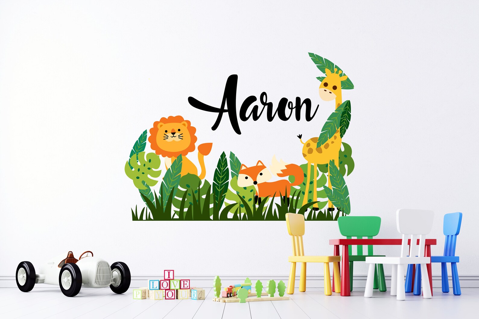 Custom Name Cute Safari Theme Nursery Wall Decal MT150. Etsy